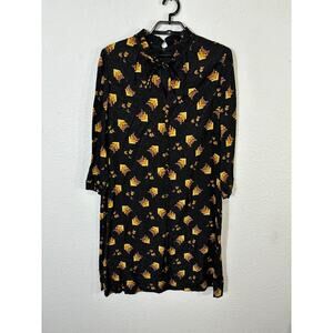 Vintage Adele Simpson Dress Size M/L Geometric 1960s‎ Multicolor Ruffled Shift